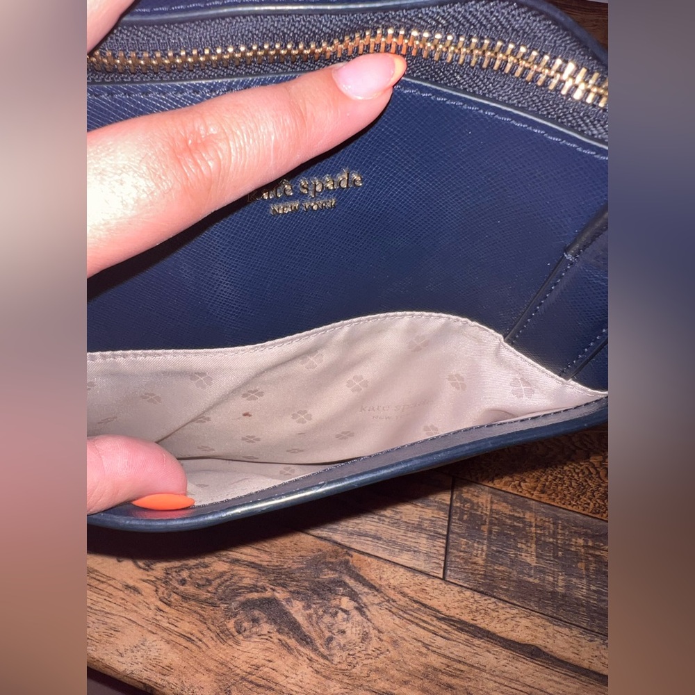 Kate Spade Blue Leather Tote Bag - Picture 4 of 11